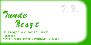 tunde neszt business card